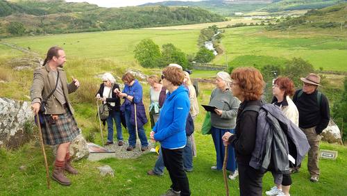 Scot AnSgeulaiche guiding at Dunadd